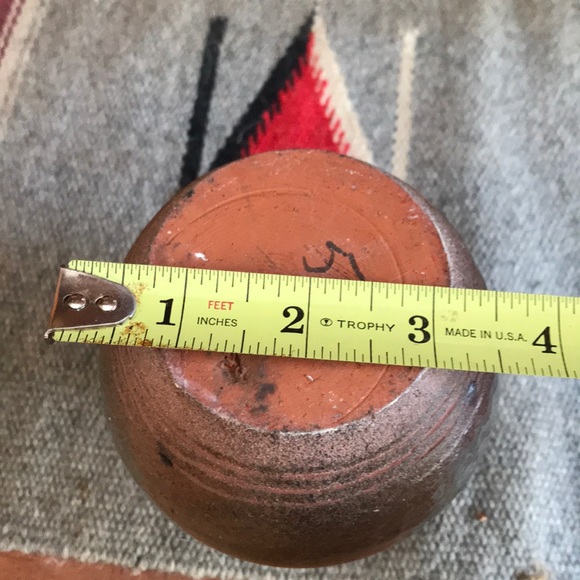 Vintage Glazed Redware Vase - Picture 9 of 9